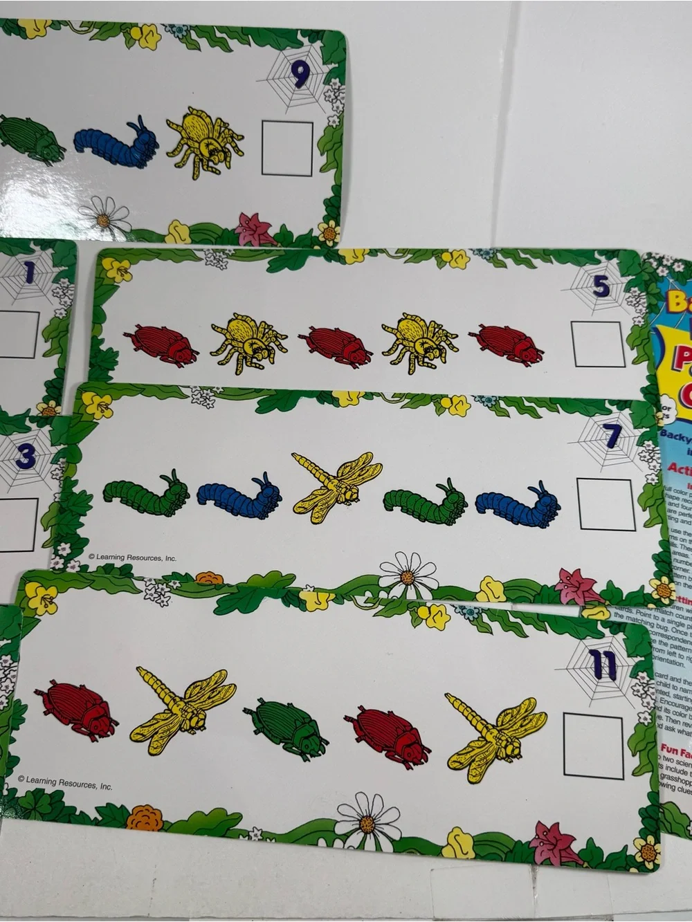 Learning Resources Backyard Bugs Pattern Complete Cards W/ 90 Total Bugs